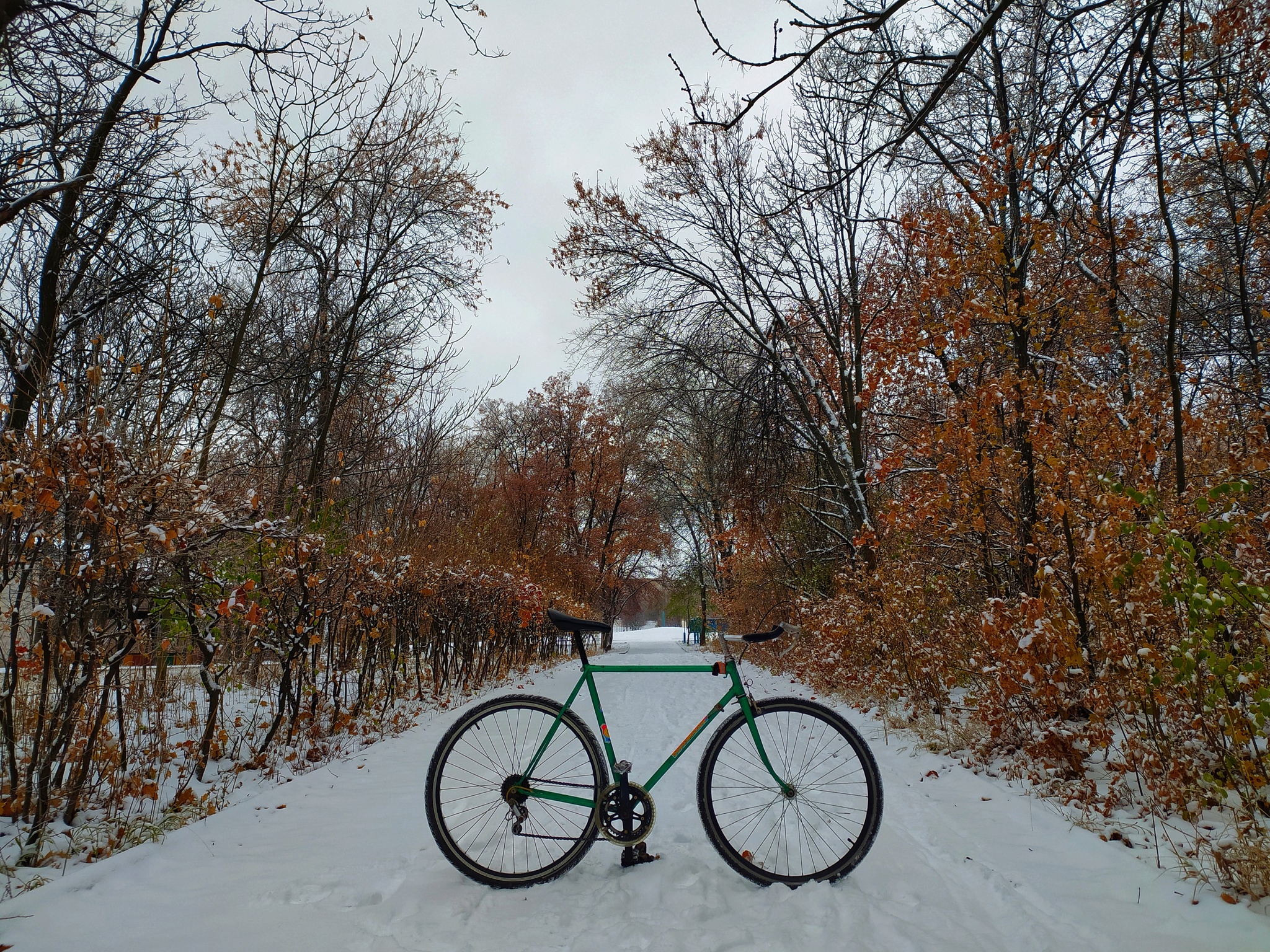 It's time for WINTER FUN! - Моё, Зима, Велосипед, Мобильная фотография, ХВЗ, Снег, Позитив