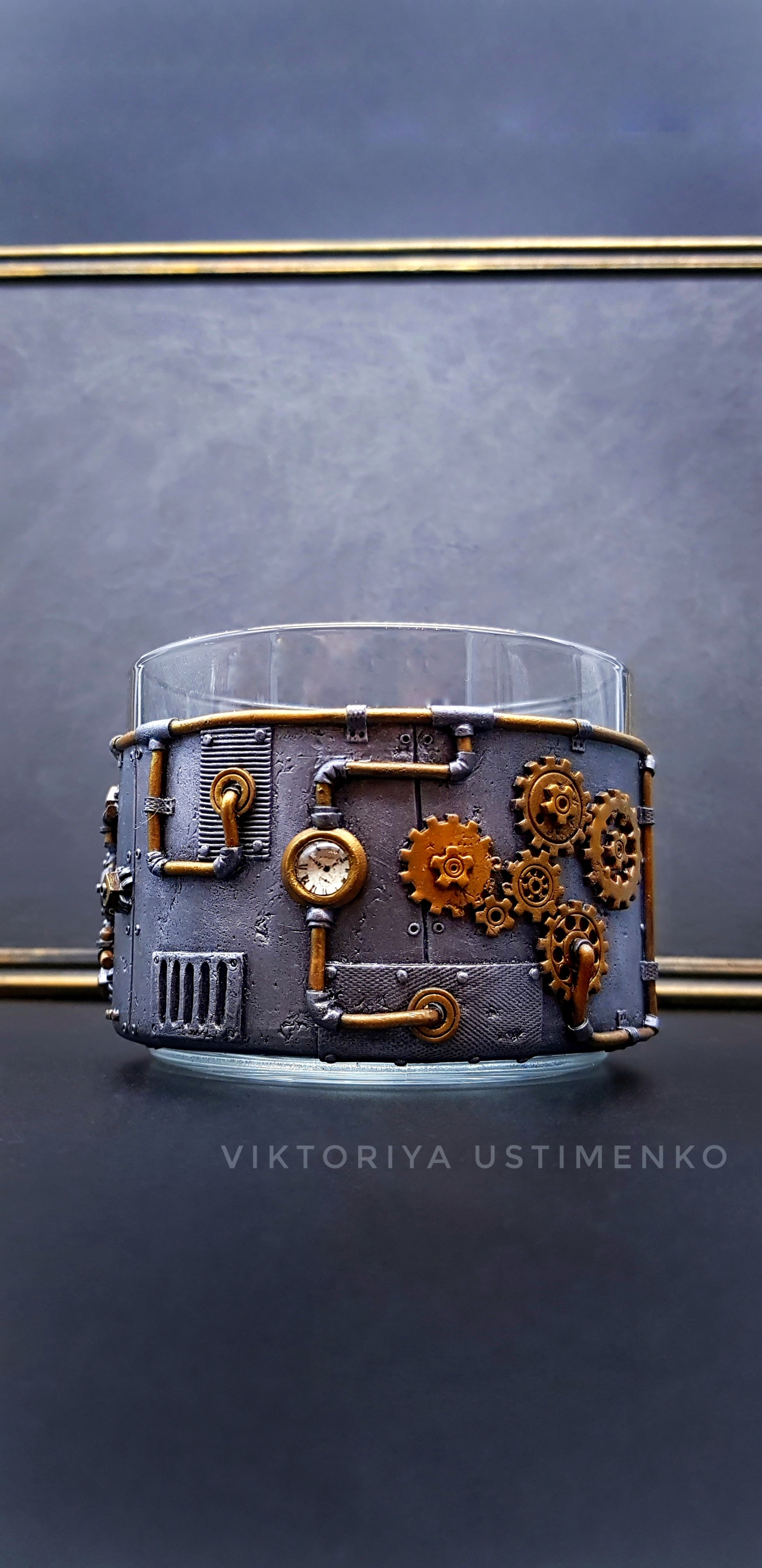 Color combination - My, Steampunk, Mug with decor, Needlework without process, With your own hands, Polymer clay, Video, Longpost