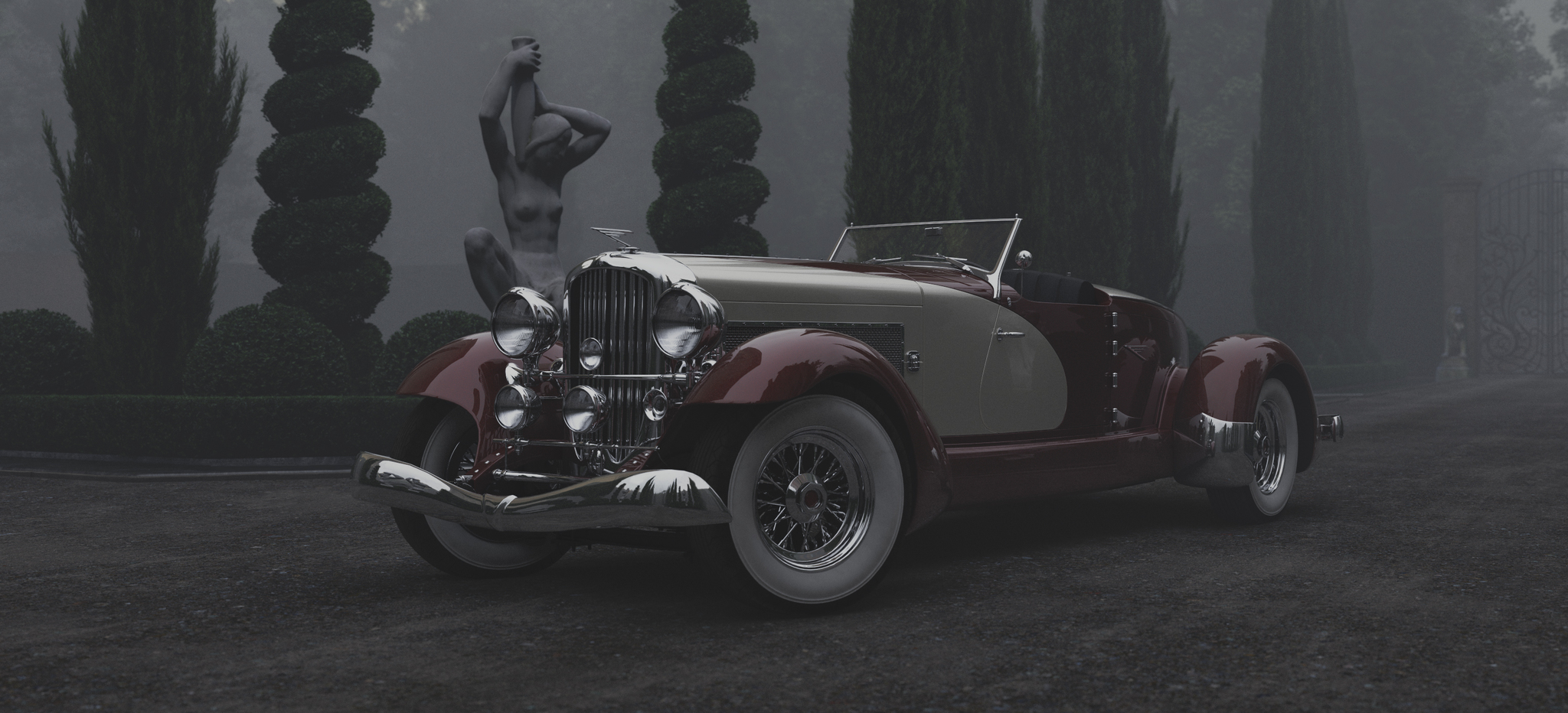 Duesenberg 1933 SJ - My, Duesenberg, Retro, 3DS max, Render, Computer graphics, Longpost