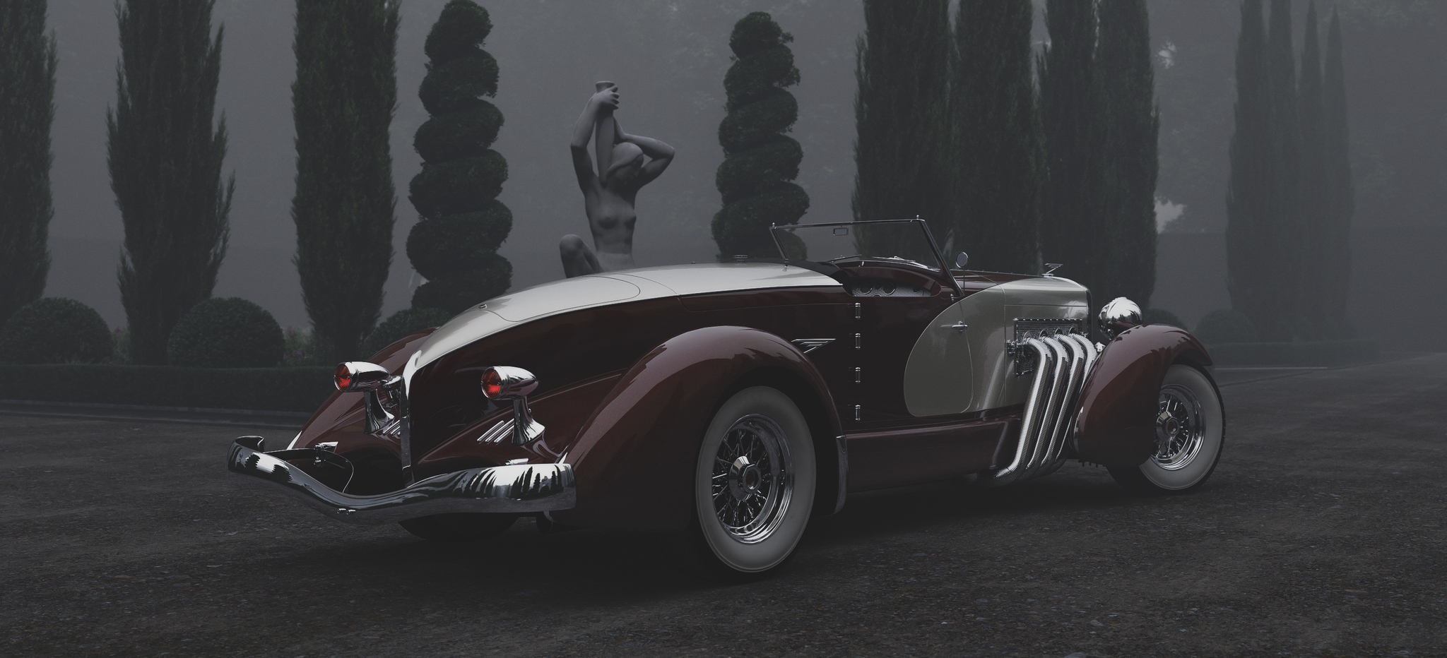 Duesenberg 1933 SJ - My, Duesenberg, Retro, 3DS max, Render, Computer graphics, Longpost