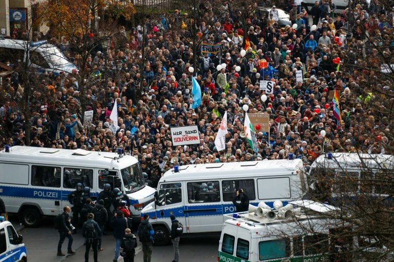 Разгон демонстрации в Берлине. 18.11.2020 - Политика, Протест, Германия, Ангела Меркель, Сарказм, Colonelcassad, Видео, Длиннопост