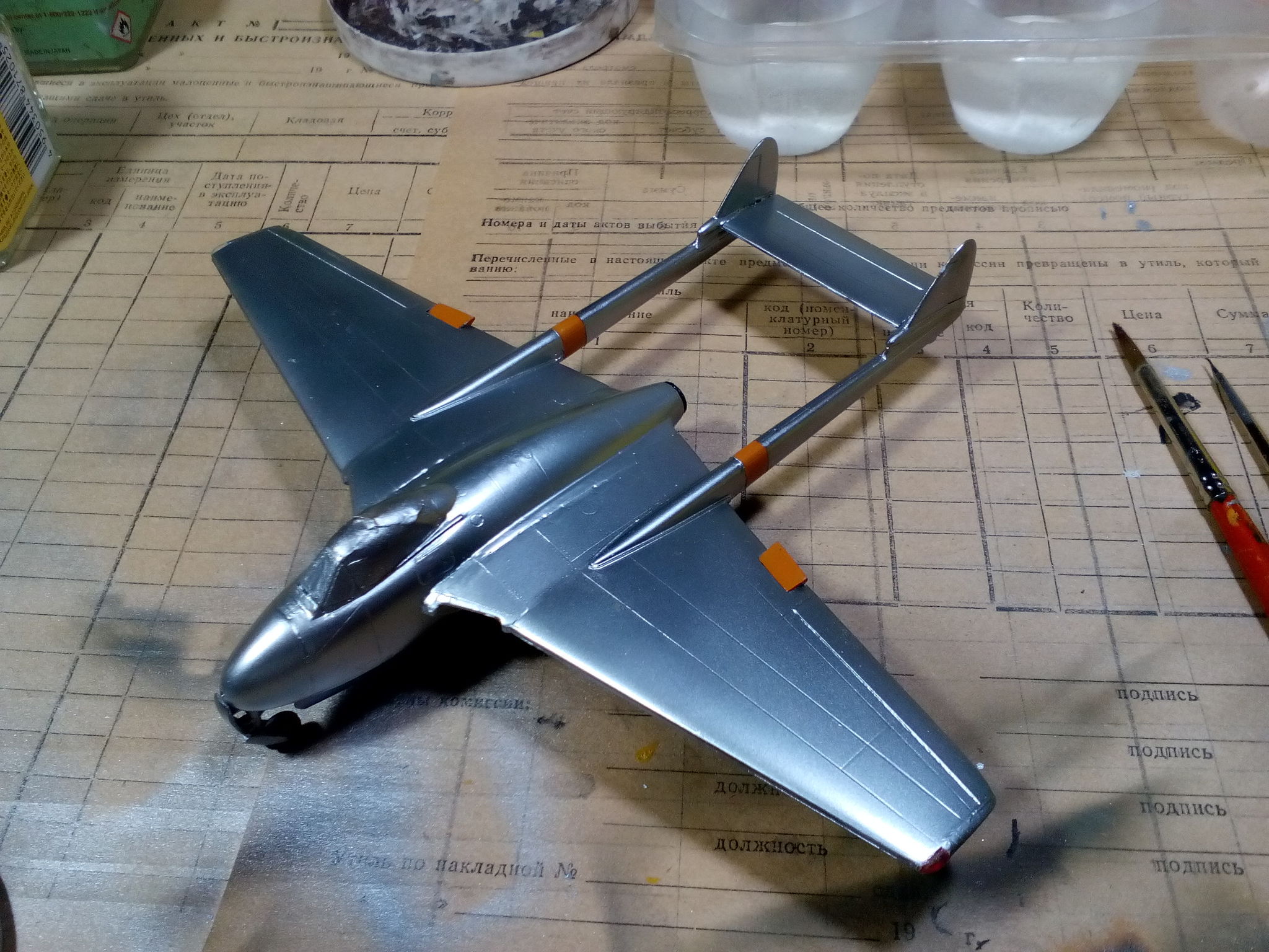 De Havilland DH.100 Vampire FB.Mk.6, Amodel, 1/72. - My, Stand modeling, Prefabricated model, Assembly, Painting, Airbrushing, Needlework with process, Hobby, With your own hands, , Aviation, Airplane, Longpost