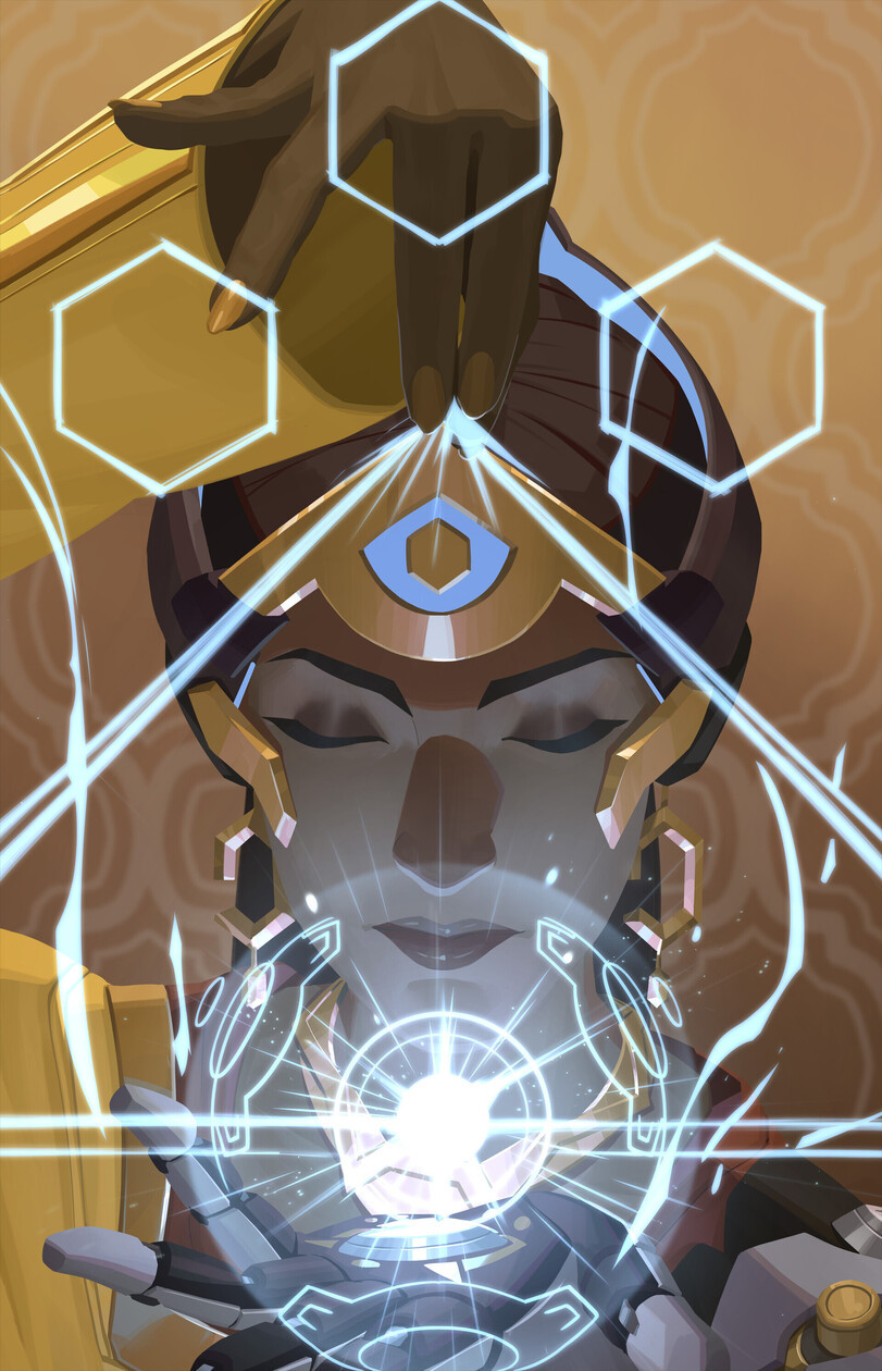 Symmetra and Zenyatta by Nesskain hks - Overwatch, Zenyatta, Symmetra, Games, Blizzard, Nesskain, Game art, Longpost