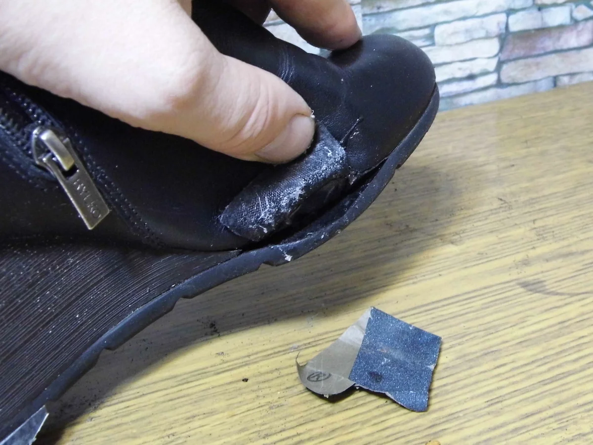 Brand new and torn near the sole! - My, Shoe repair, Hole, Boots, Patch, Mat, Longpost, Shoes