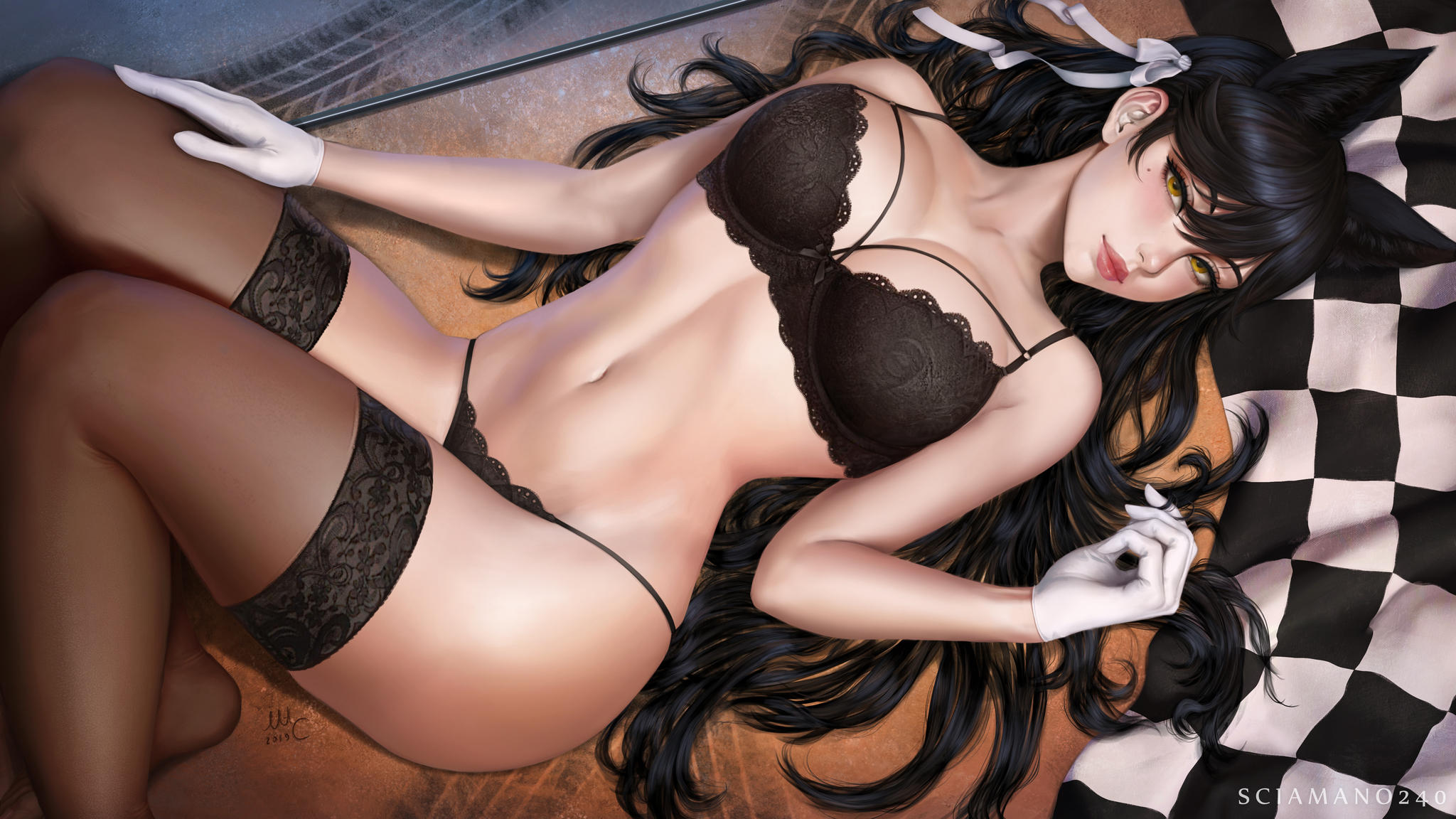 Atago (Azur Lane) - NSFW, Art, Anime art, Azur lane, Atago, Girls, Erotic, Hand-drawn erotica, Game art, Underwear, Stockings, Boobs, Topless, Naked, Pubes, Sciamano240, Longpost