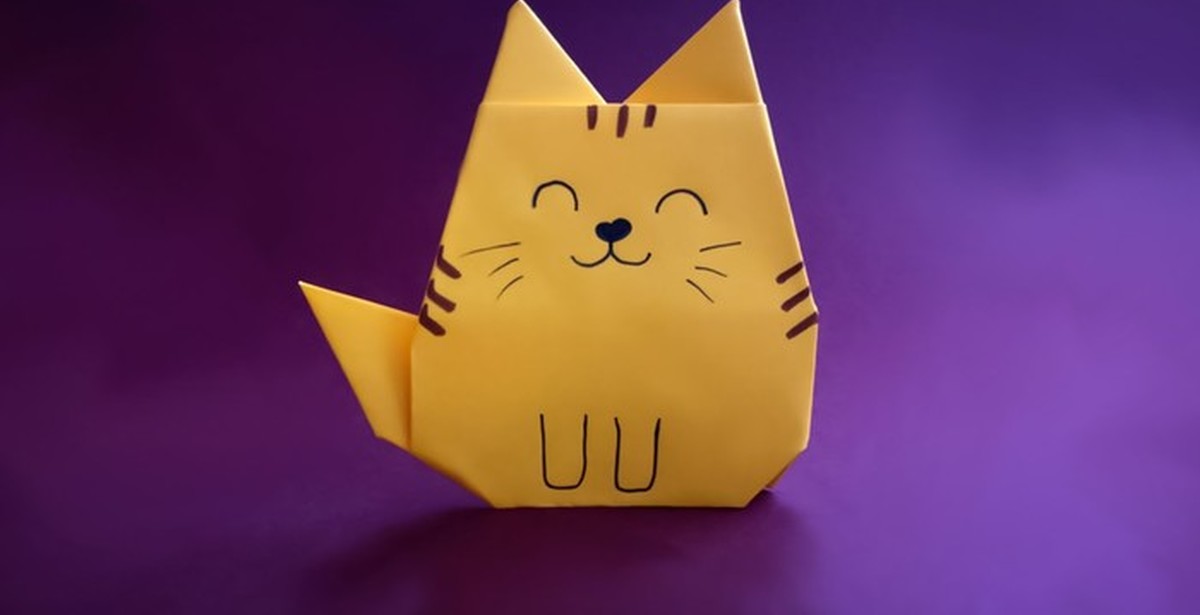 Оригами котик из бумаги | Пикабу